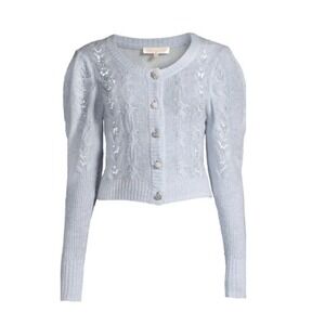 Love Shack Fancy - Honey Kiss Wool And Cashmere Blue Cardigan XS‎